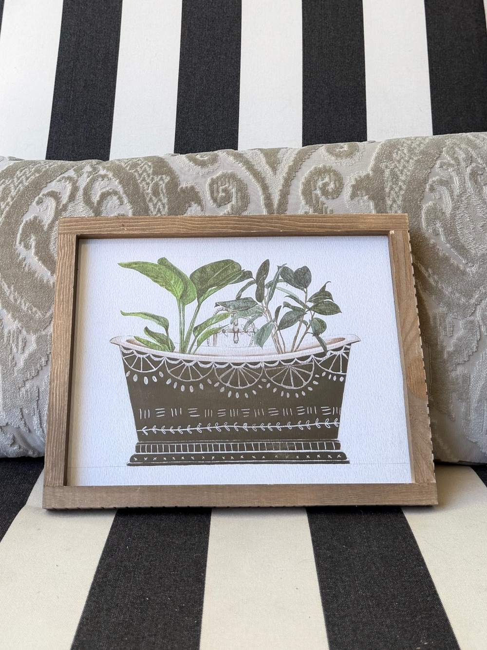 Hobby Lobby Framed Botanical Planter in Tub Wall Art | 9” x 11”